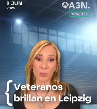 Fotograma del reportaje de A3N Deportes sobre los veteranos en Leipzig